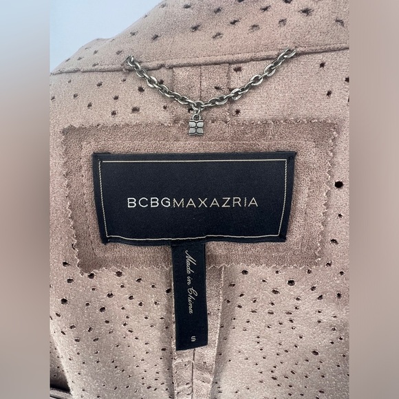 EUC BCBGMaxAzria Bri Perforated Faux Suede Jacket - Picture 12 of 13
